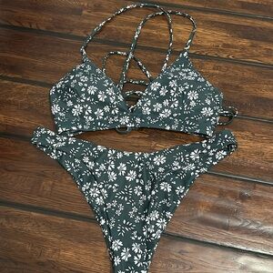 Green and White Shein Bikini